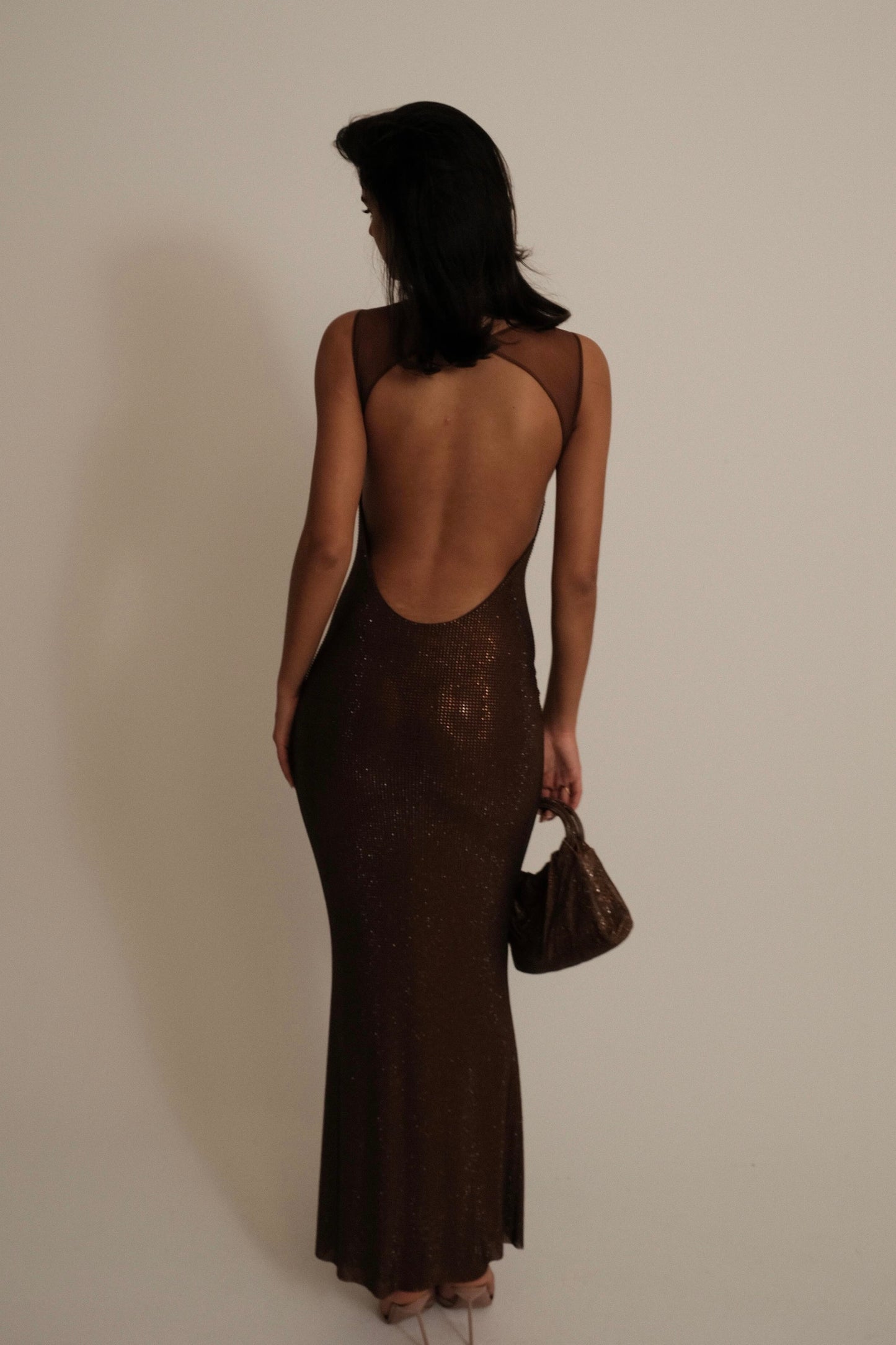 Meshki Jasmyn Hot Fix Maxi Dress (Chocolate)