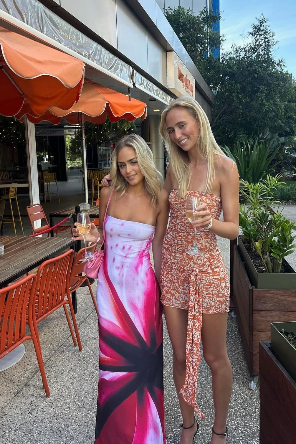 With Harper Lu Mosaic Strapless Dress