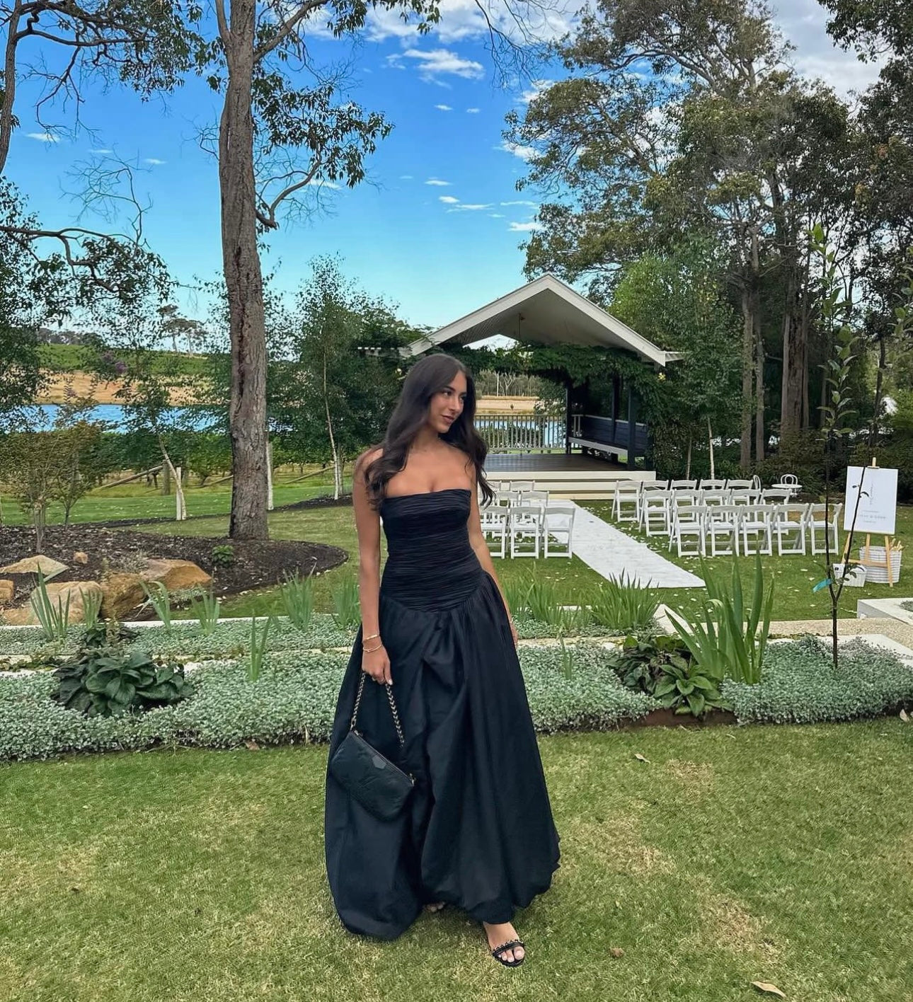 Aje Violette Bubble Hem Maxi Dress