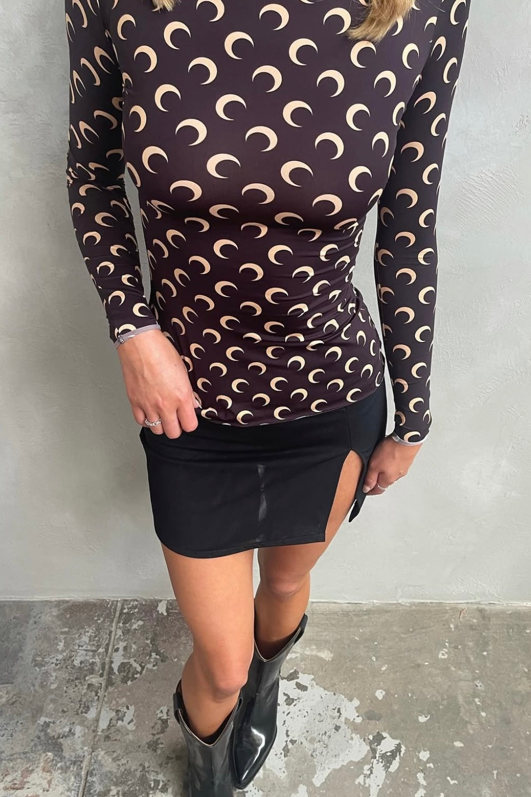 Marine Serre Allover Moon Long-sleeve (Brown)