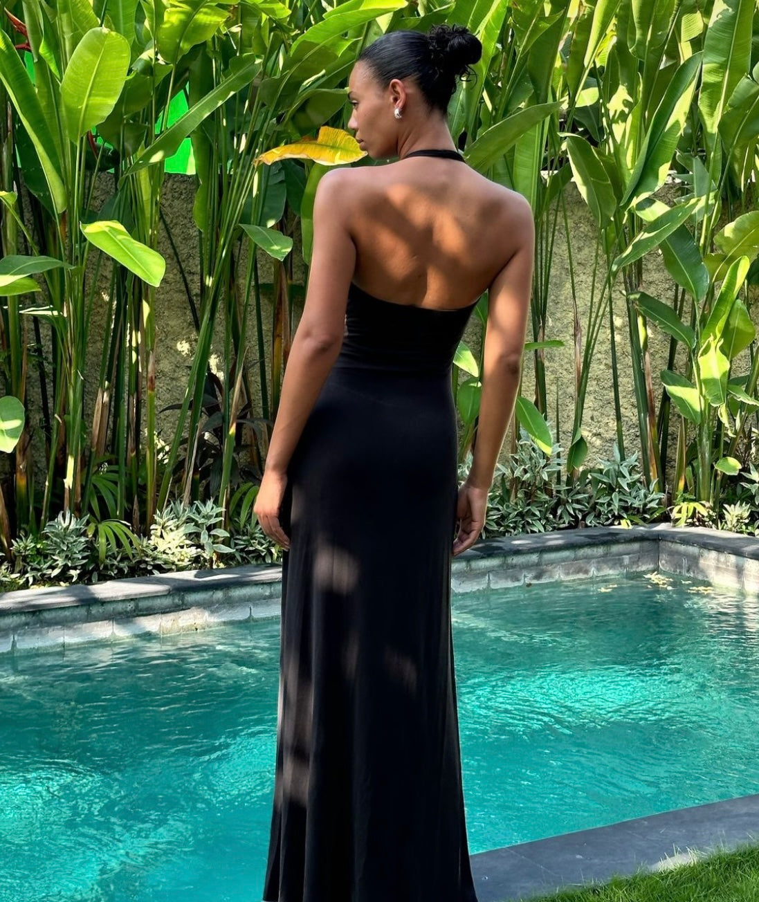Misha Jennifer Cupro Maxi Dress (Black)