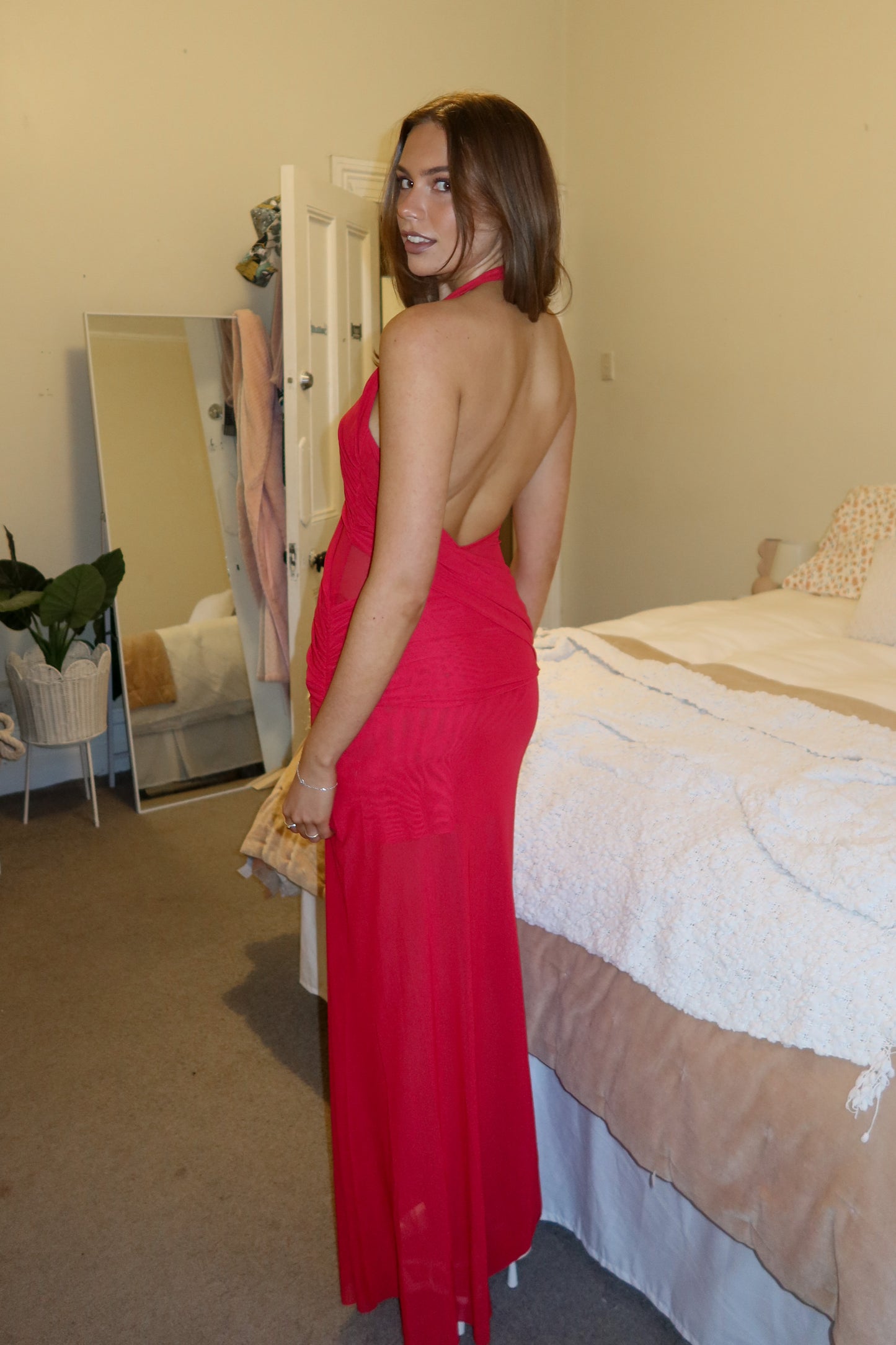 Bec and Bridge Deija Halter Maxi (Strawberry)