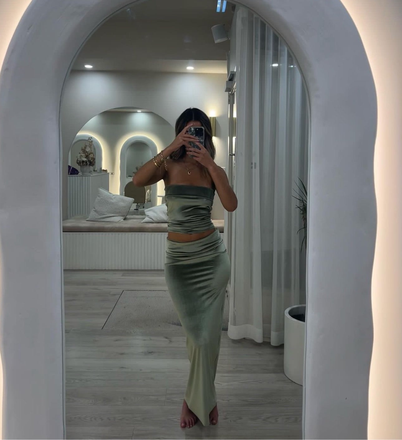 7th & York Camryn Set - Mini or Maxi Skirt Options (Olive)