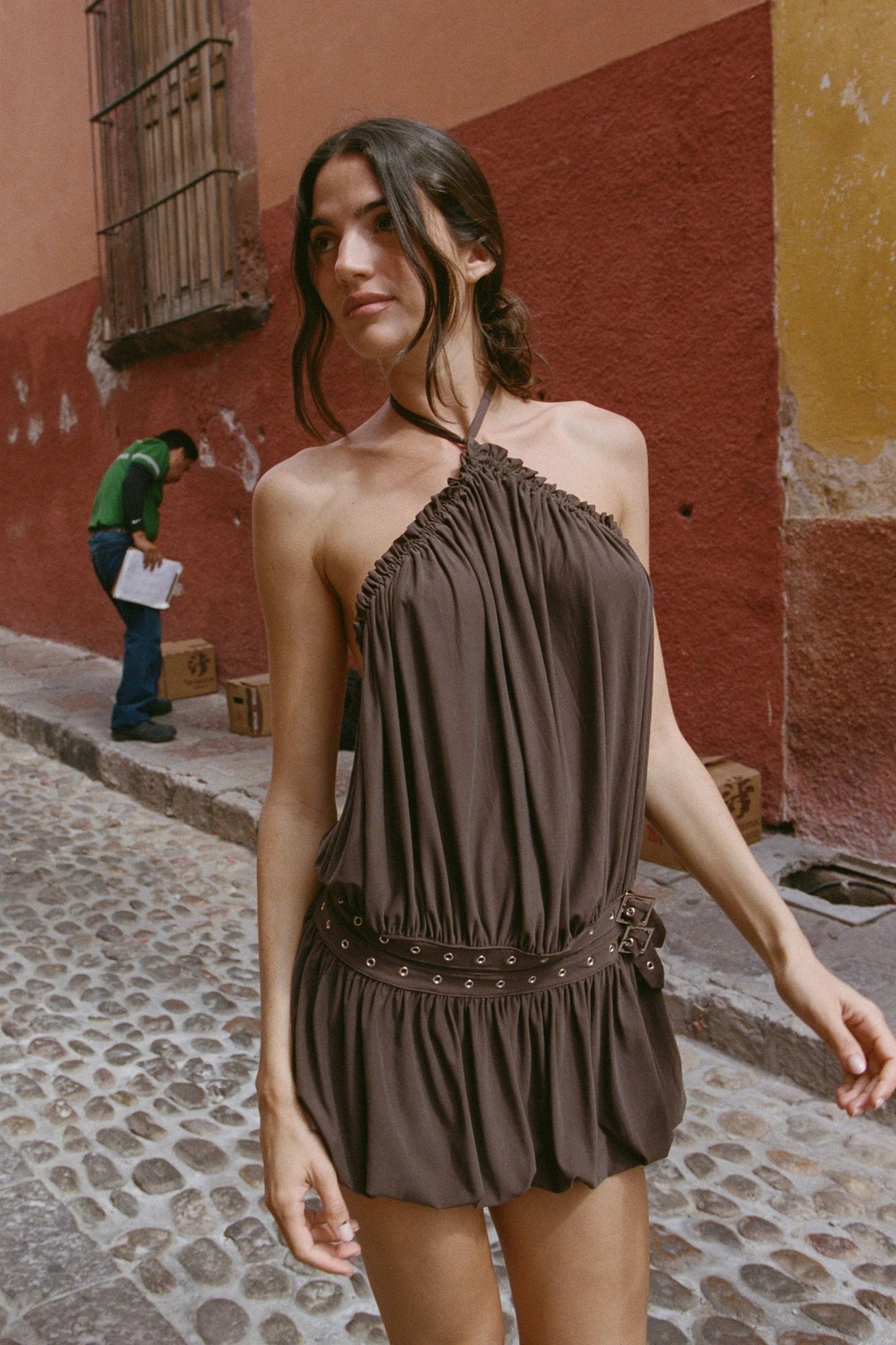 With Jean Magnol Dress (Chocolate)