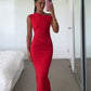 Mika Maxi Dress (Cherry Red)