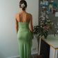 Odysseus & Penelope Draped Strapless Bamboo Dress (Green)
