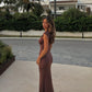 Meshki Kinsley Slinky Maxi Dress (Chocolate)
