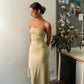 Odysseus & Penelope Draped Strapless Bamboo Dress (Beige)
