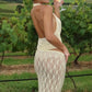 Venroy Deep Cowl Silk Halter Top