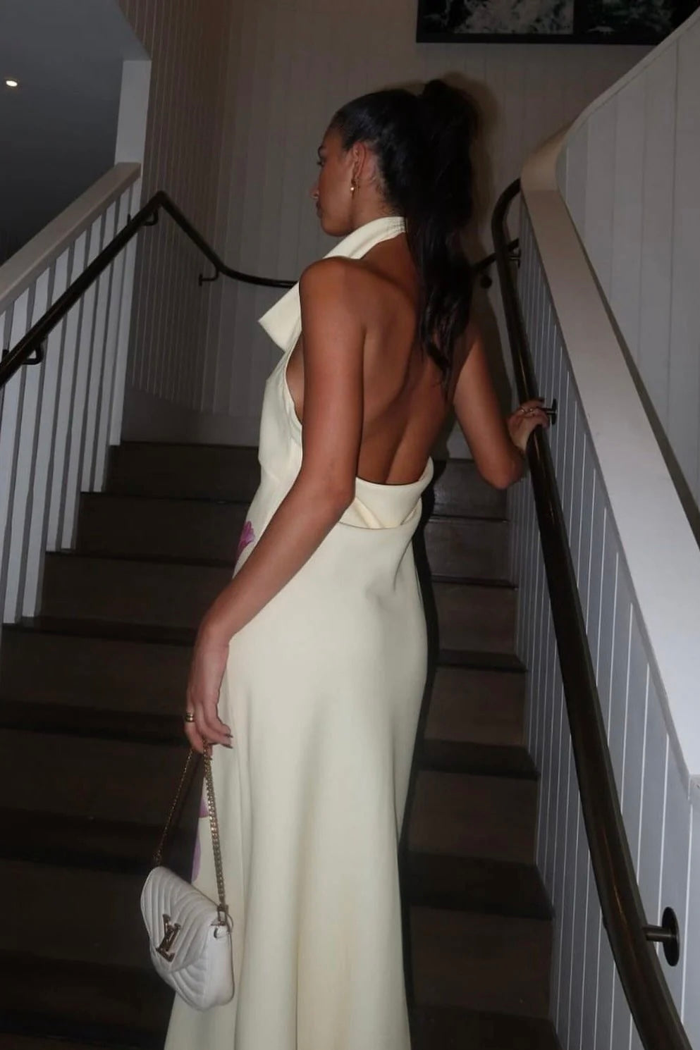 With Harper Lu Cowl Slip Dress (Iris Floral) - Main Image