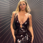 Misha Sapphire Sequin Dress (Fig)