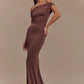 Meshki Kinsley Slinky Maxi Dress (Chocolate)