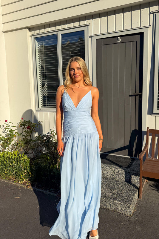 Shona Joy Juno Gathered Bodice Maxi Dress (Blue)