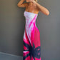 With Harper Lu Mosaic Strapless Dress