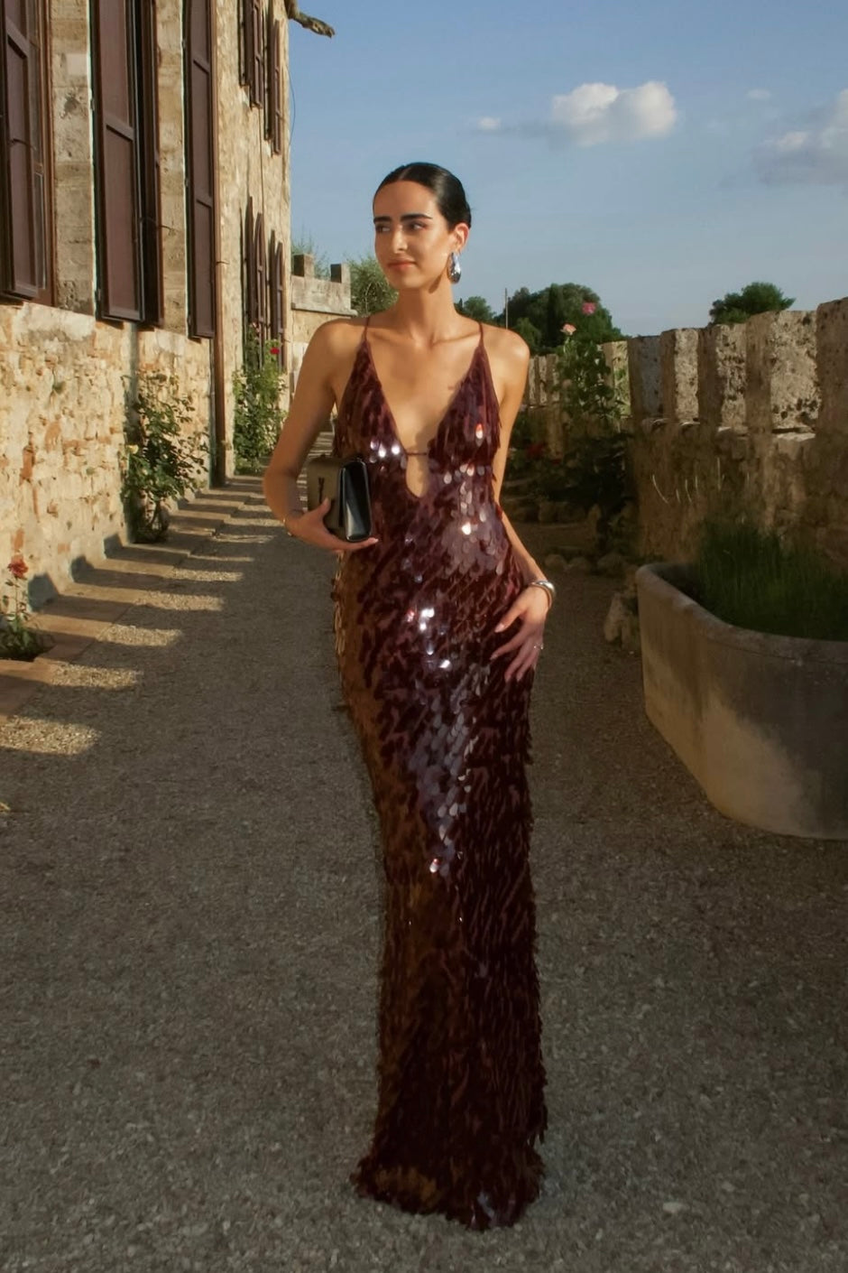 Misha Sapphire Sequin Dress (Fig)