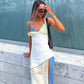 Sir The Label Thames Spliced Midi Dress (Ecru)