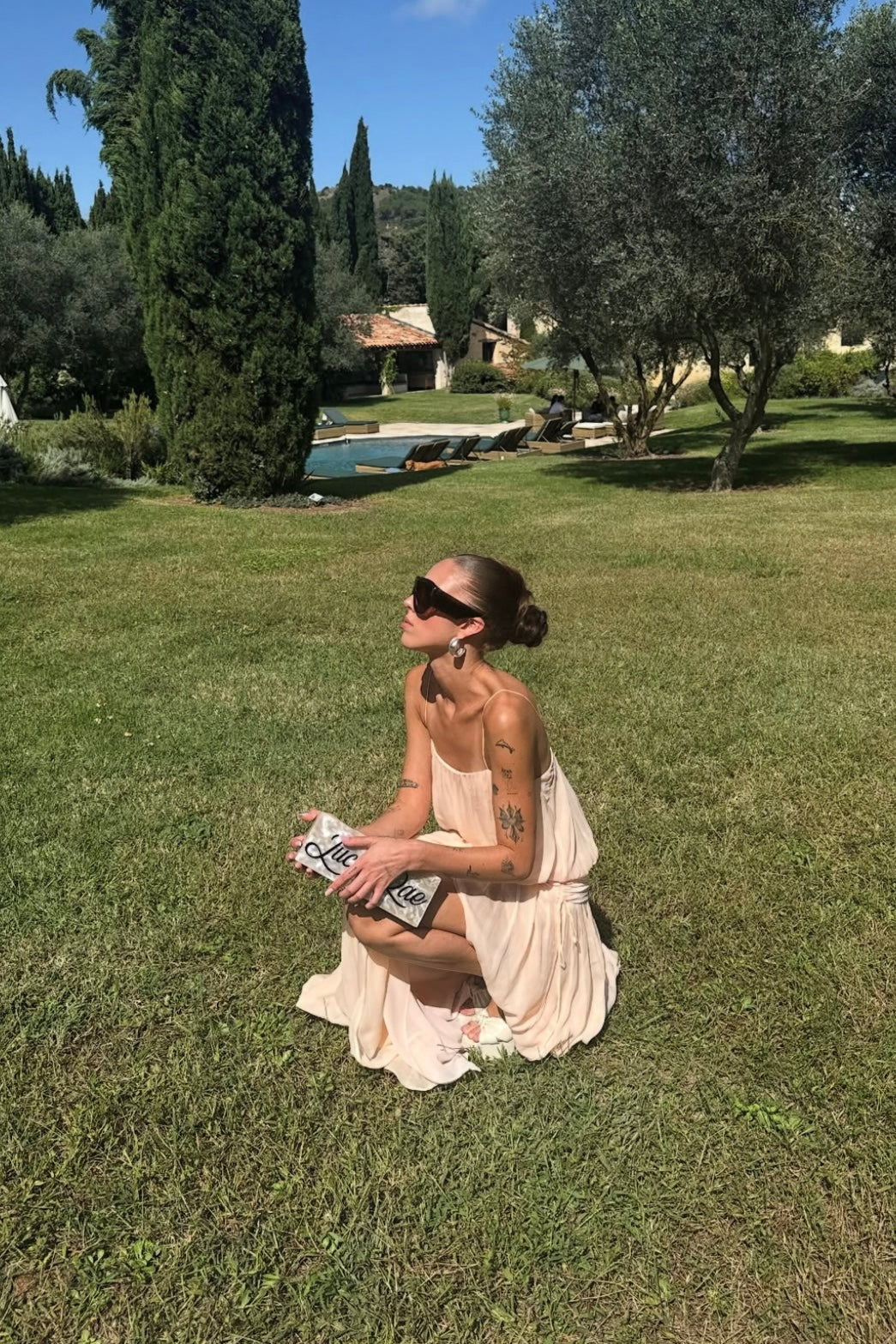 Bec and Bridge Camille Blouson Dress (Peach)