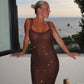 Meshki Jasmyn Hot Fix Maxi Dress (Chocolate)