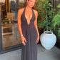 Misha Jennifer Cupro Maxi Dress (Black)
