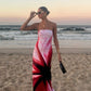 With Harper Lu Mosaic Strapless Dress