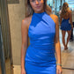 Sir The Label Sol Halter Mini Dress (Cobalt)