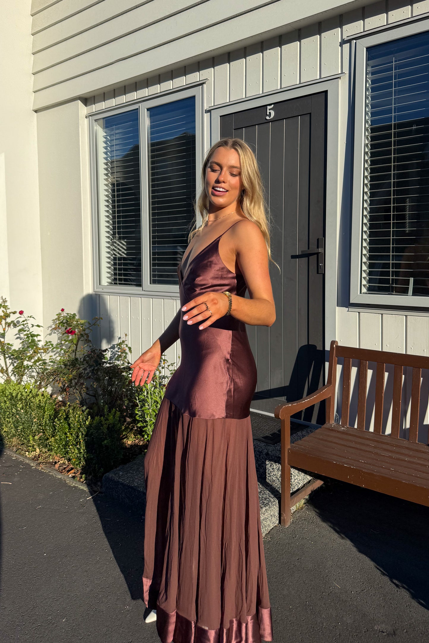 Shona Joy Moraya Plunged Maxi Dress