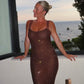 Meshki Jasmyn Hot Fix Maxi Dress (Chocolate)