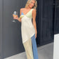 Sir The Label Thames Spliced Midi Dress (Ecru)