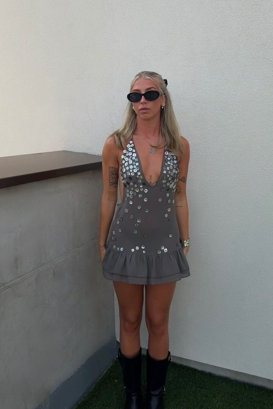 Jaded London Button Me Up Mini Dress