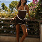 Sir The Label Jacques Mini Dress (Chocolate)