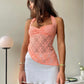 Mr Winston Lace Halter Top (Peach)