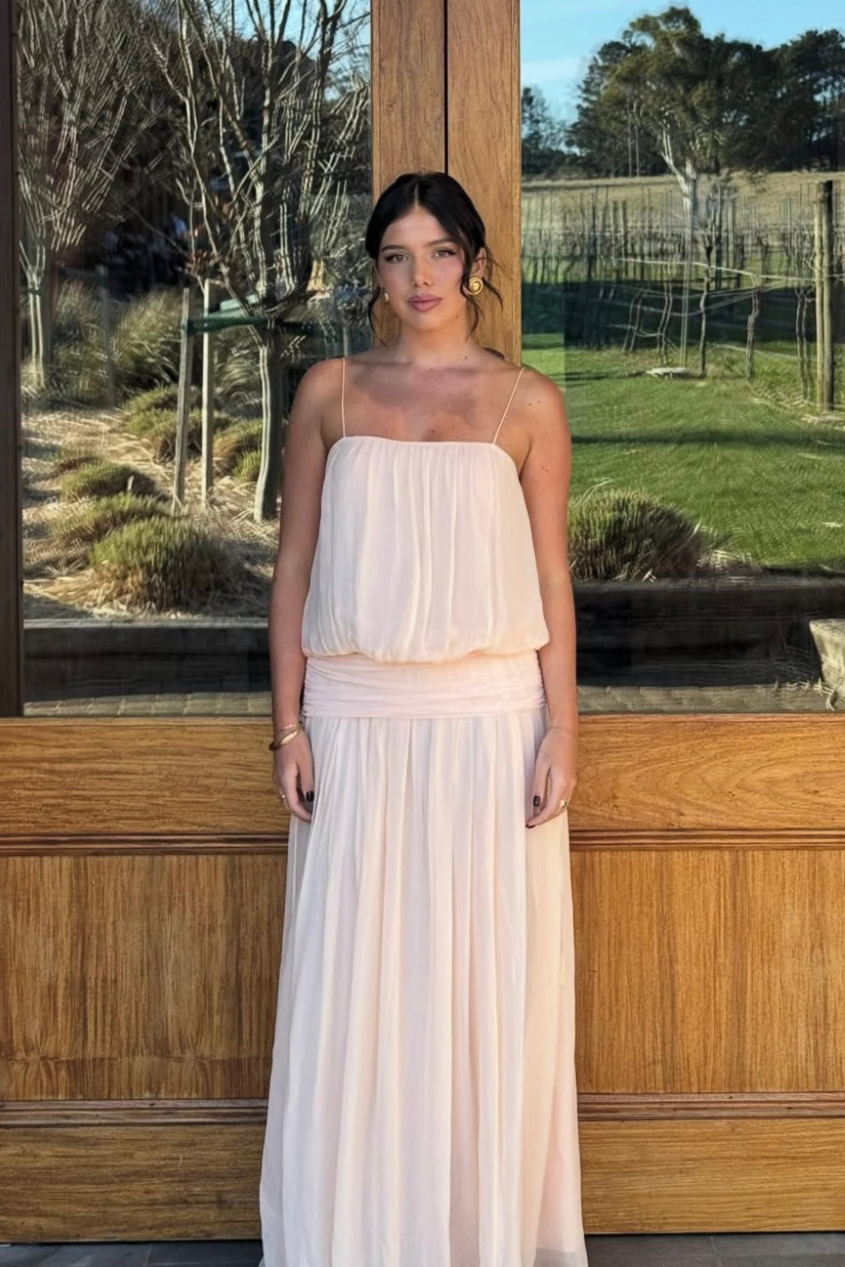 Bec and Bridge Camille Blouson Dress (Peach)