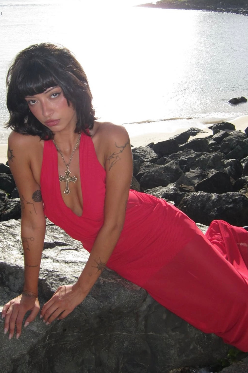 Bec and Bridge Deija Halter Maxi (Strawberry)