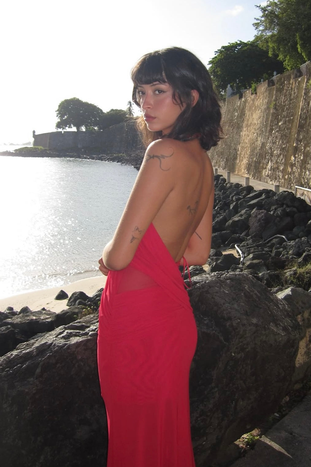 Bec and Bridge Deija Halter Maxi (Strawberry)