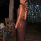 Meshki Jasmyn Hot Fix Maxi Dress (Chocolate)