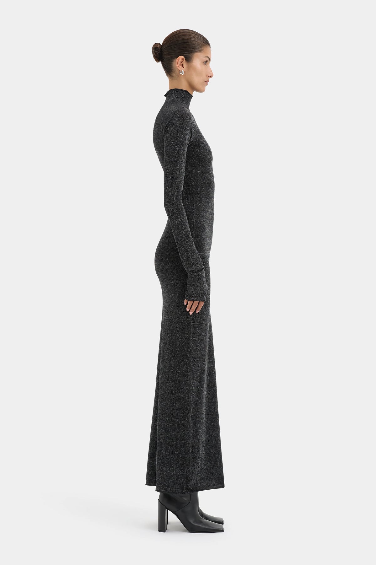 Sir The Label Chiano Metallic Knit Long Sleeve Dress