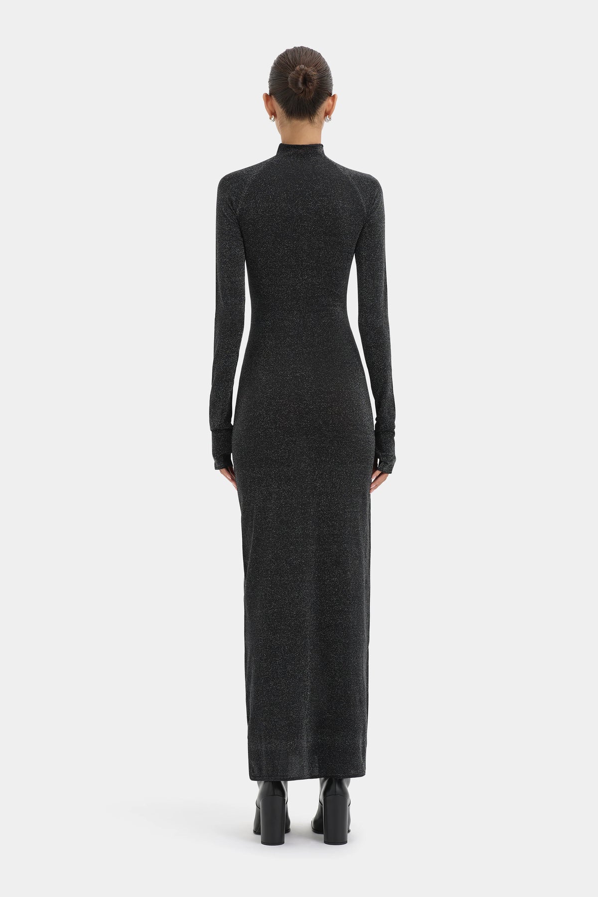 Sir The Label Chiano Metallic Knit Long Sleeve Dress