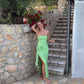 Odysseus & Penelope Draped Strapless Bamboo Dress (Green)