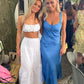 Ruby Aquarius Satin Slip (Blue)