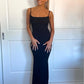 Skims Soft Lounge Long Slip Dress (Onyx Black)