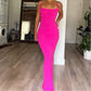 Skims Soft Lounge Long Slip Dress (Hot Pink)
