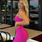 Skims Soft Lounge Long Slip Dress (Hot Pink)